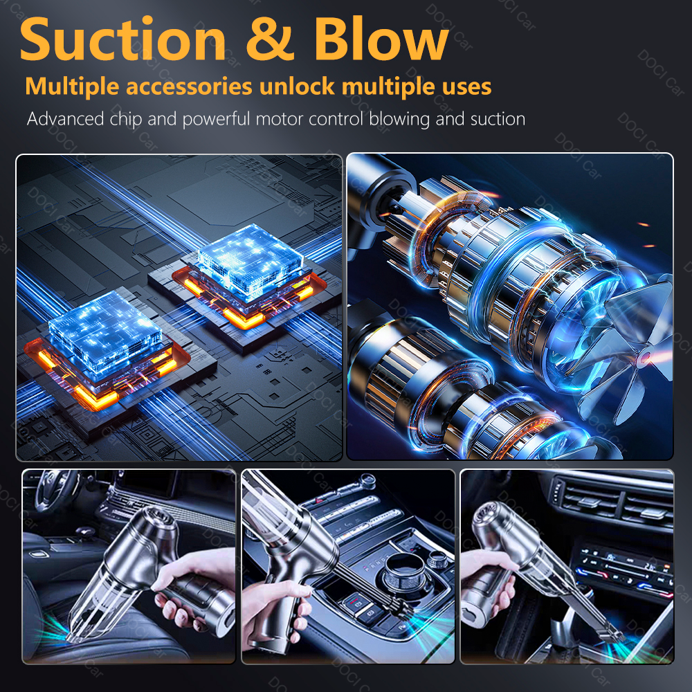 Portable mini støvsuger/støvblæser